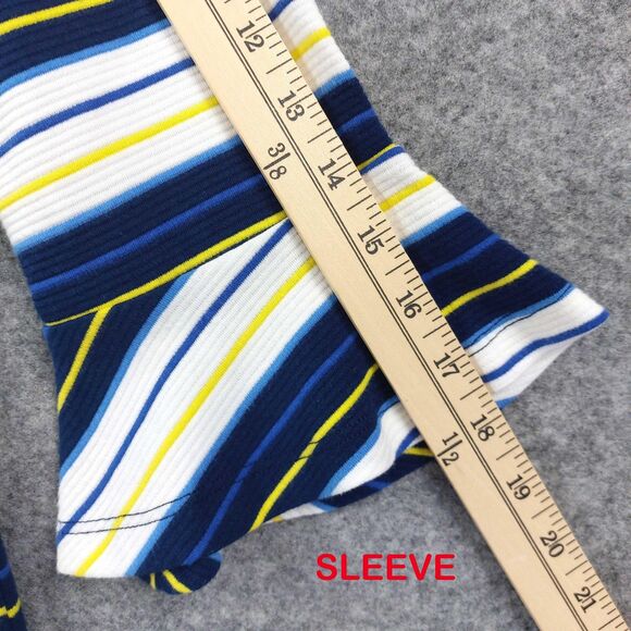 Draper James Dress Sz XS Bell Sleeve Stripe Zipper Casual Fit Flare Mini Career - Picture 9 of 15